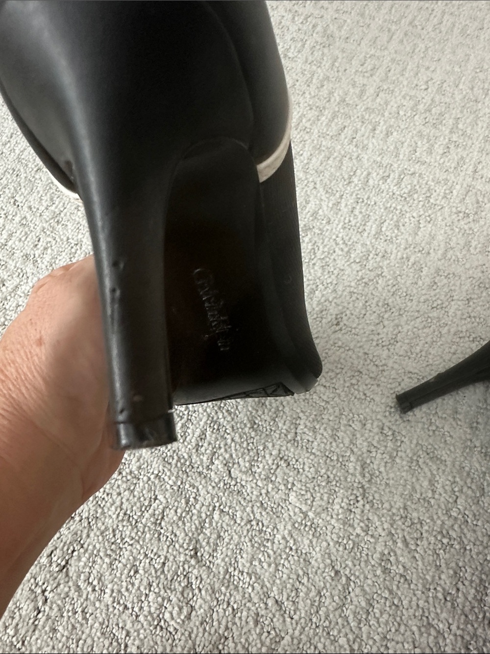 Calvin Klein Black Pumps with White Trim - Pointed Toe Heels - Picture 11 of 13
